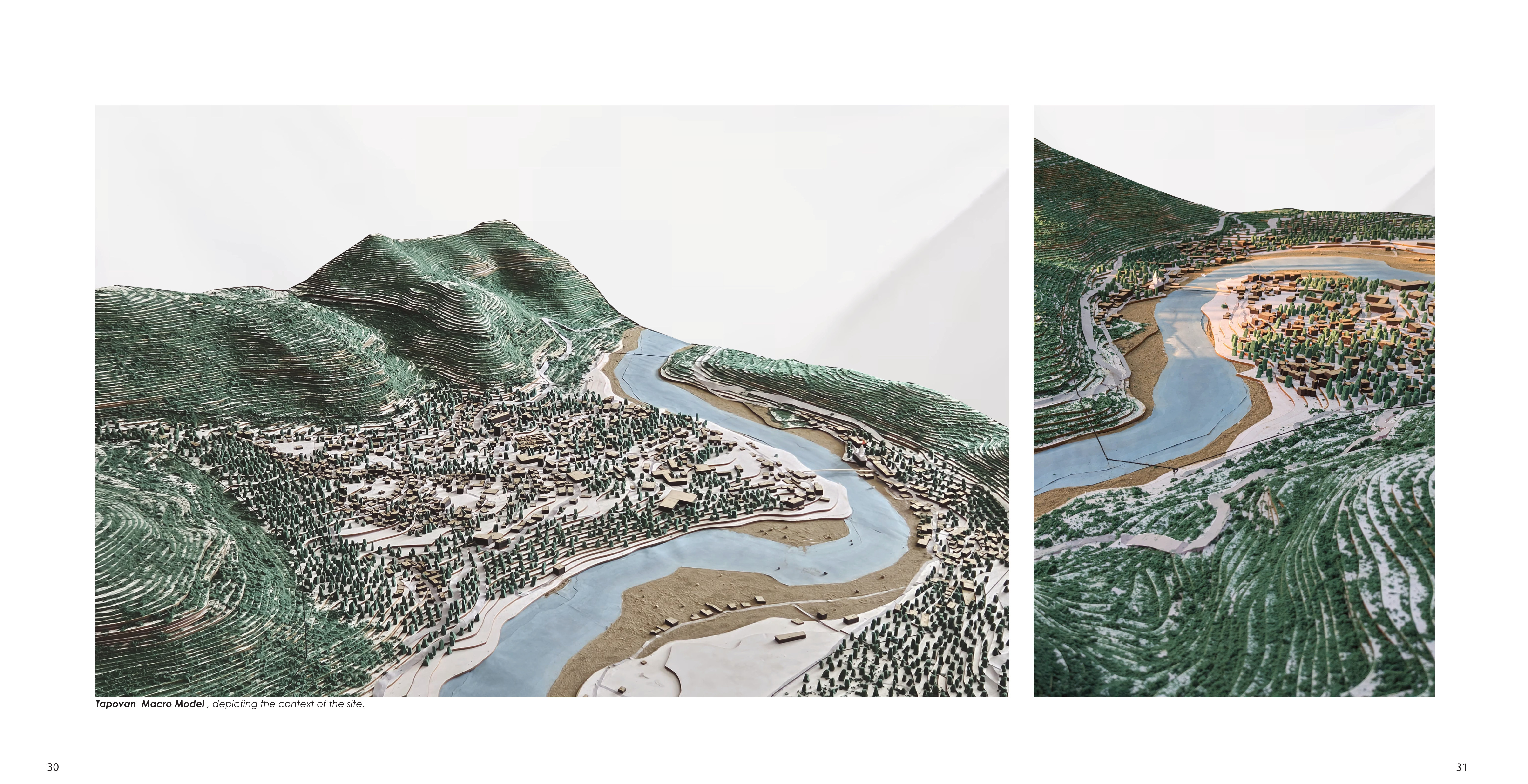 Physical macro model of the Tapovan terrain and the Ganga